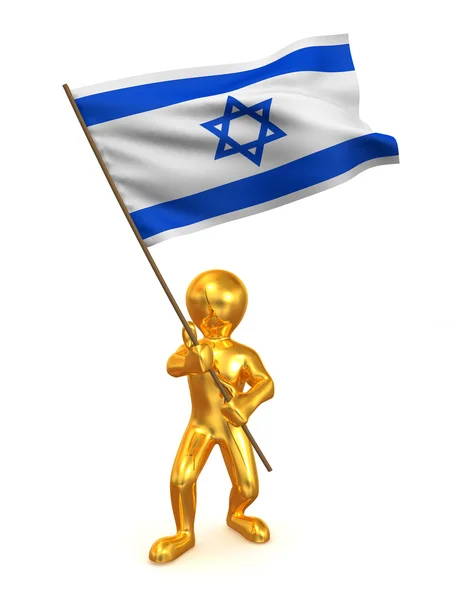 Men with flag. Israel — Stock Photo, Image