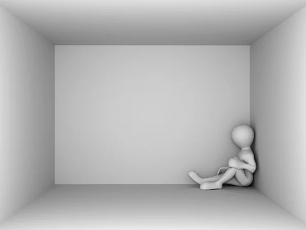 Человек в пустой комнате — стоковое фото
