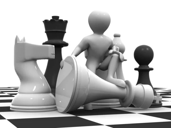 Homens com xadrez — Fotografia de Stock