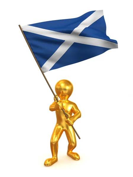 Homens com bandeira. Escócia — Fotografia de Stock
