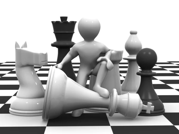 Muži s šachy — Stock fotografie