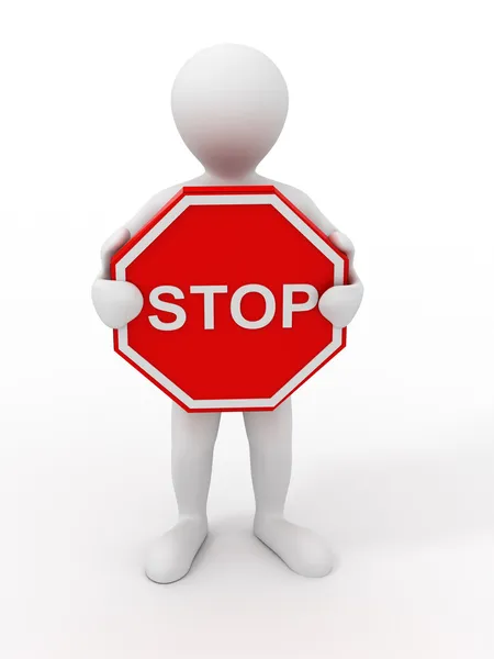 stock image Men with sign stop