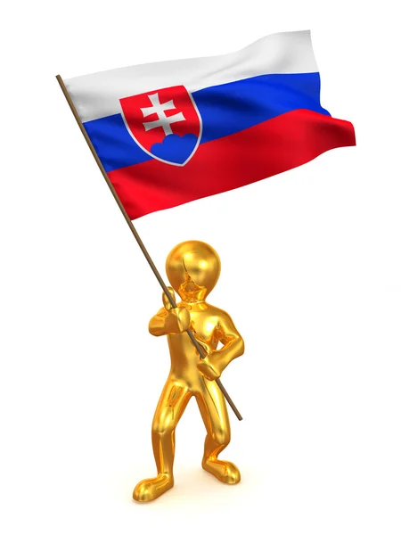 Homens com bandeira. Eslováquia — Fotografia de Stock