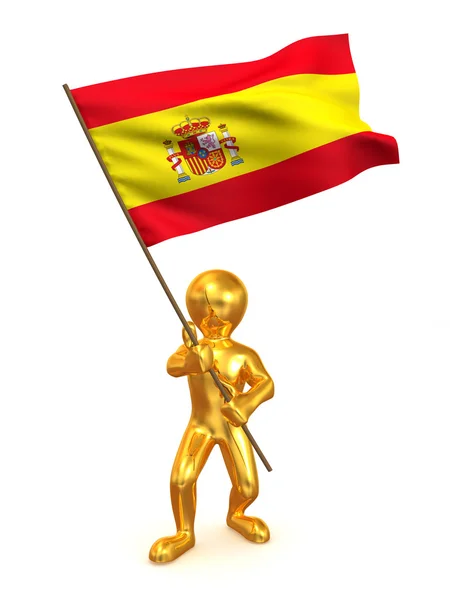 Män med flagga. Spanien — Stockfoto