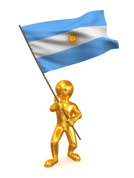 Des hommes avec un drapeau. Argentine — Photo
