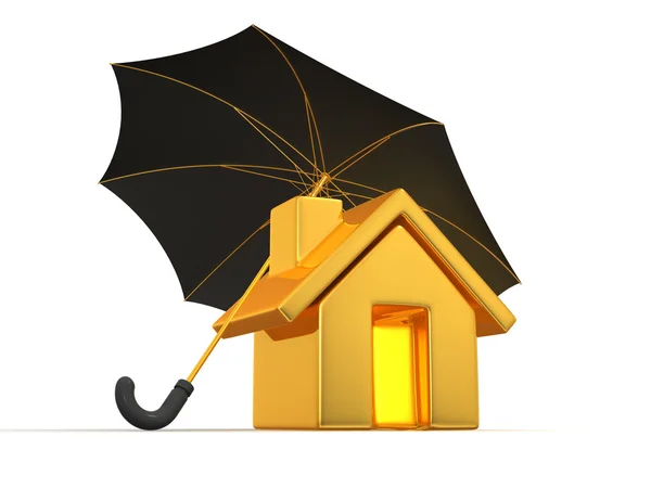 Dom i parasol — Zdjęcie stockowe
