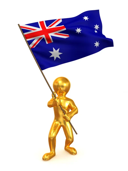 Люди с флагом. Австралия — стоковое фото