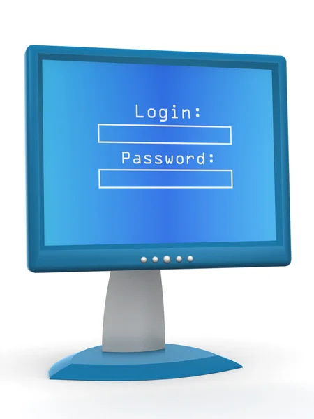 Monitor s přihlašovací jméno a heslo — Stock fotografie