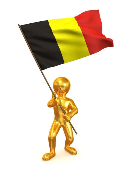 Männer mit Fahne. Belgien — Stockfoto