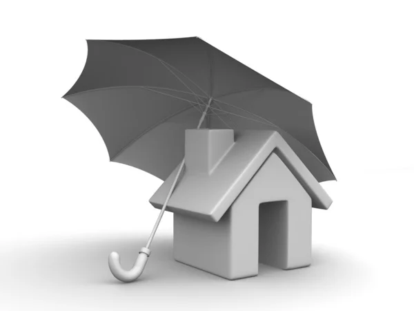 Casa y paraguas —  Fotos de Stock
