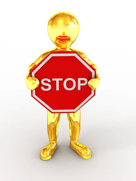 Hombres con señal de stop —  Fotos de Stock