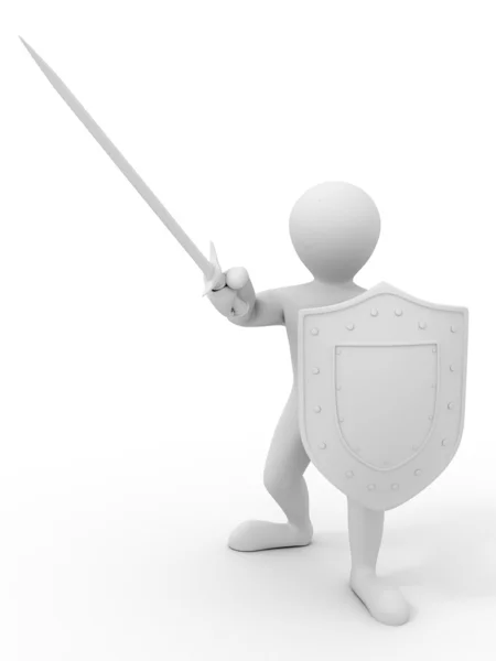 Men with shield and sword — Stock Photo, Image