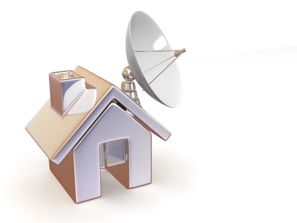 Home with satellite — Stock Photo, Image