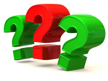 Three signs on a question clipart