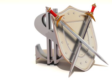 Shield with dollar clipart