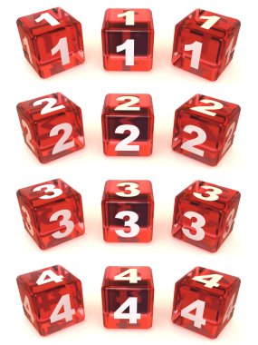 Cubes with numbers clipart