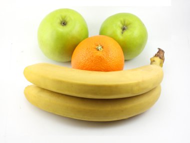 Apples, bananas and orange. smile clipart