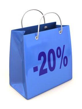 Shopping bag with percent clipart