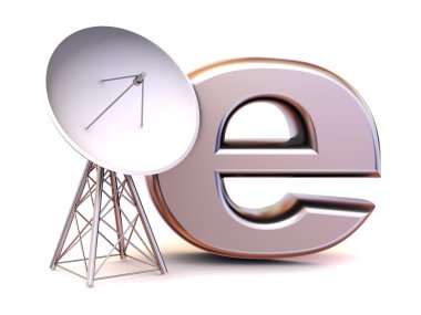 Satellite with symbol for internet clipart