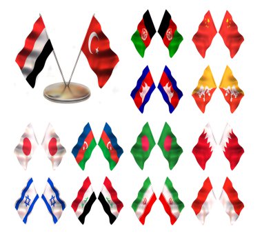 Asian flags 2. clipart