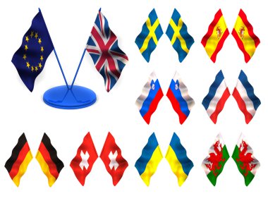 Flags. 3d clipart