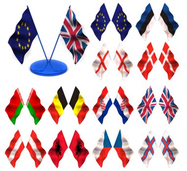 Flags. 3d clipart