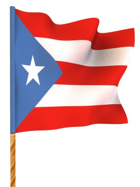 bayrak. Puerto rico. 3D