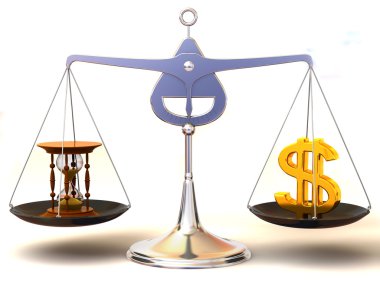 Balance of time and money clipart