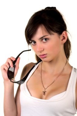 beyaz zemin üzerinde cinsel kız