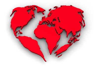 Earth in the form of heart clipart