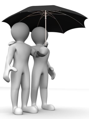 Man with umbrella clipart