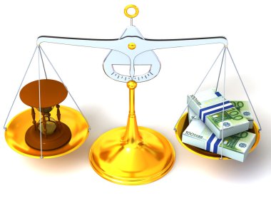 Balance of time and money clipart