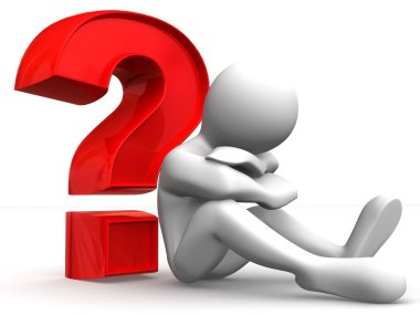 Man with question clipart