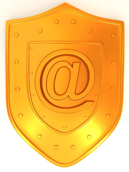 Shield with symbol for internet — Stock Photo, Image