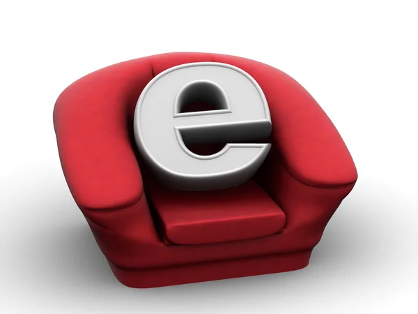 Fotel z symbolem internet — Zdjęcie stockowe
