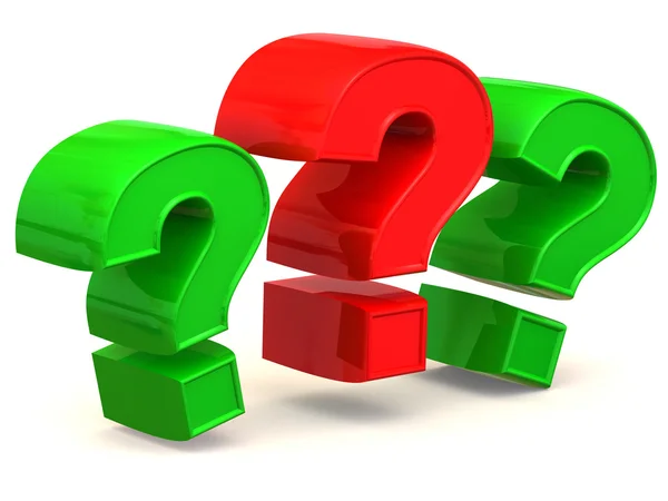 Three signs on a question — Stock Photo, Image