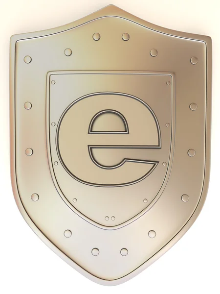 stock image Shield with symbol for internet