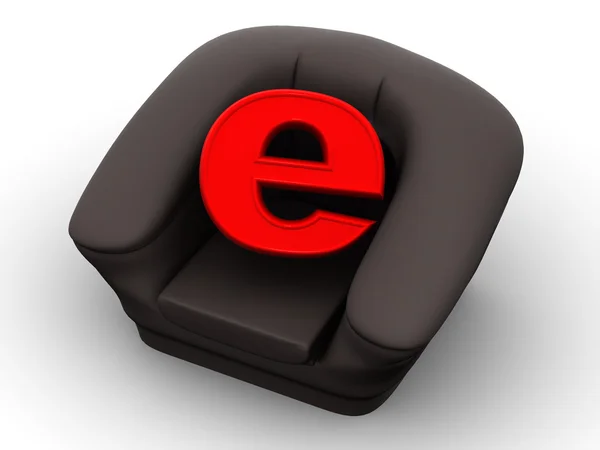 Armchair with symbol for internet — Stock Fotó