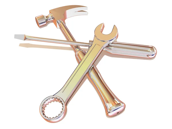 Κλειδί, κατσαβίδι, σφυρί. εργαλεία — Φωτογραφία Αρχείου