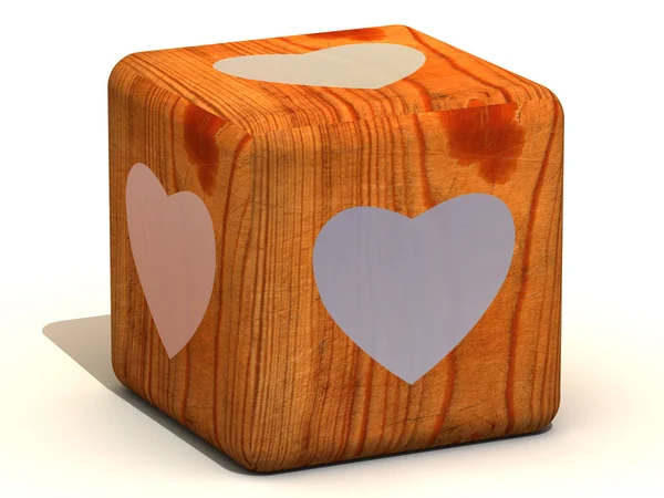 Куб з сердечками — стокове фото