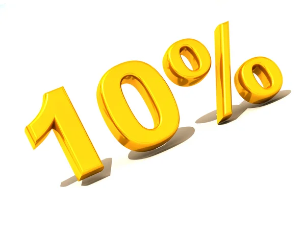 Ten percent. Gold — Stock Photo, Image