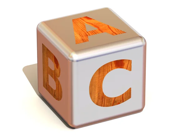 Κύβος με abc. αλφάβητο — Φωτογραφία Αρχείου