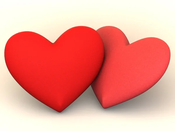 Two Hearts. Love — Stock Photo, Image
