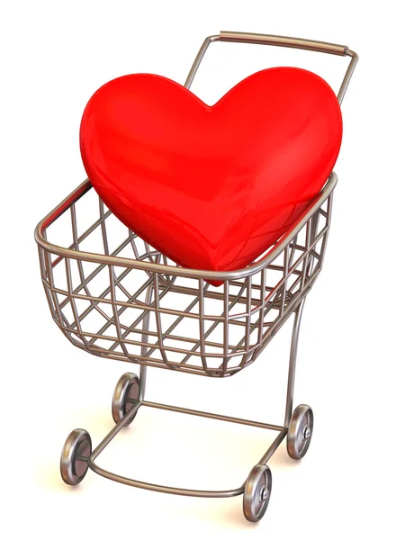 Cesta del consumidor con corazón —  Fotos de Stock
