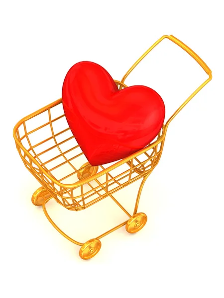 stock image Consumer's basket with Heart