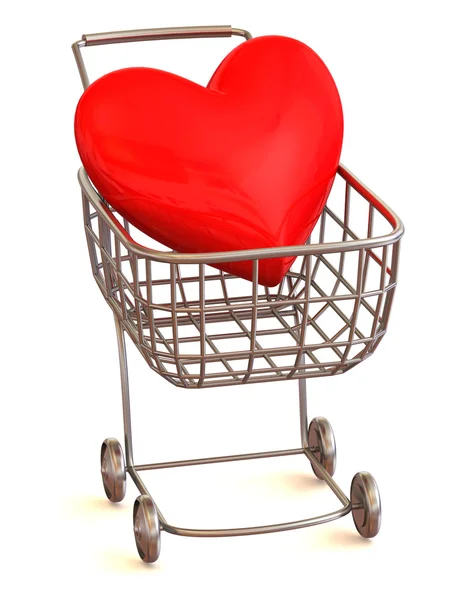 Consumer 's basket with Heart — стоковое фото