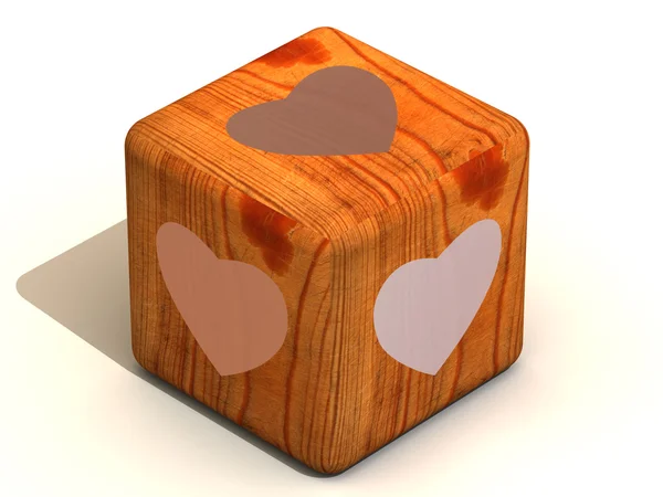 Куб з сердечками — стокове фото
