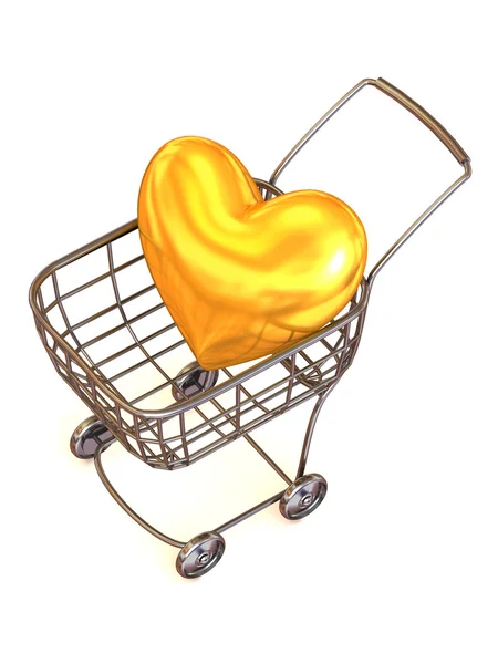 Consumer's basket with Heart. — Stock Photo, Image