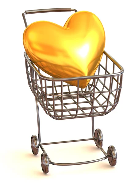 Cesta del consumidor con corazón — Foto de Stock