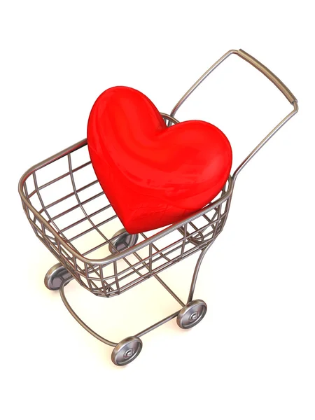 stock image Consumer's basket with Heart.